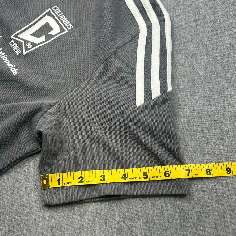 Adidas Aeroready Columbus Crew‎ Soccer Short Sleeve Polo Shirt Mens Medium Gray